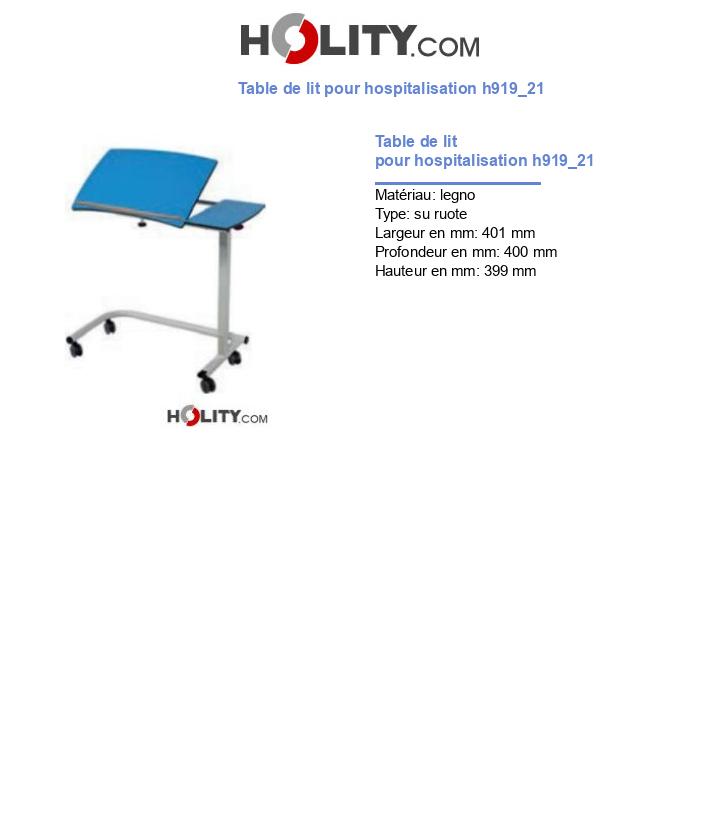 Table de lit pour hospitalisation h919_21