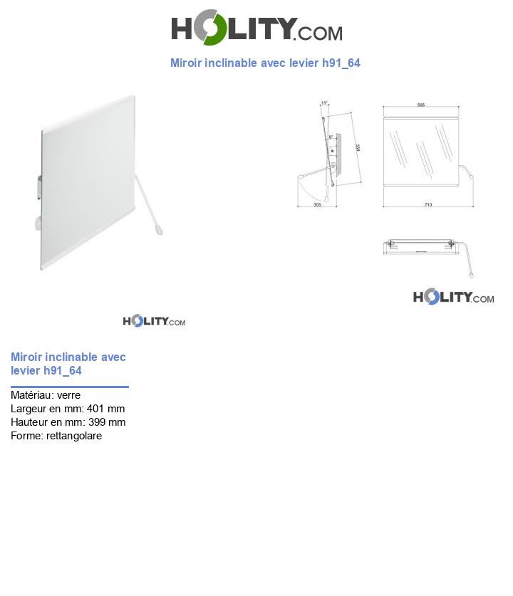 Miroir inclinable avec levier h91_64