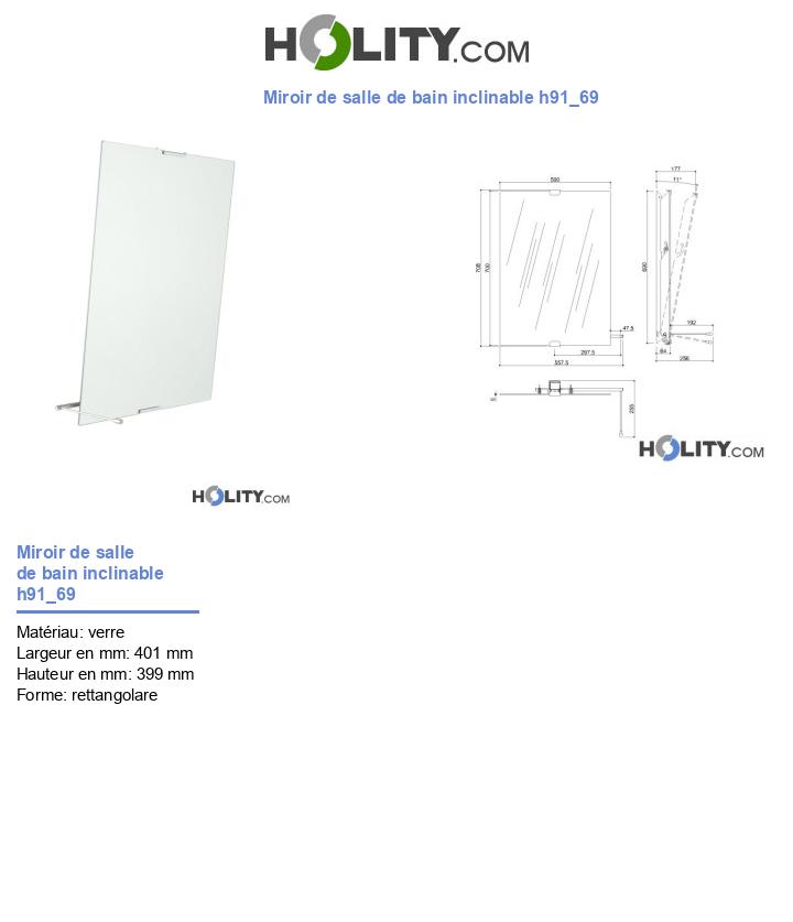 Miroir de salle de bain inclinable h91_69