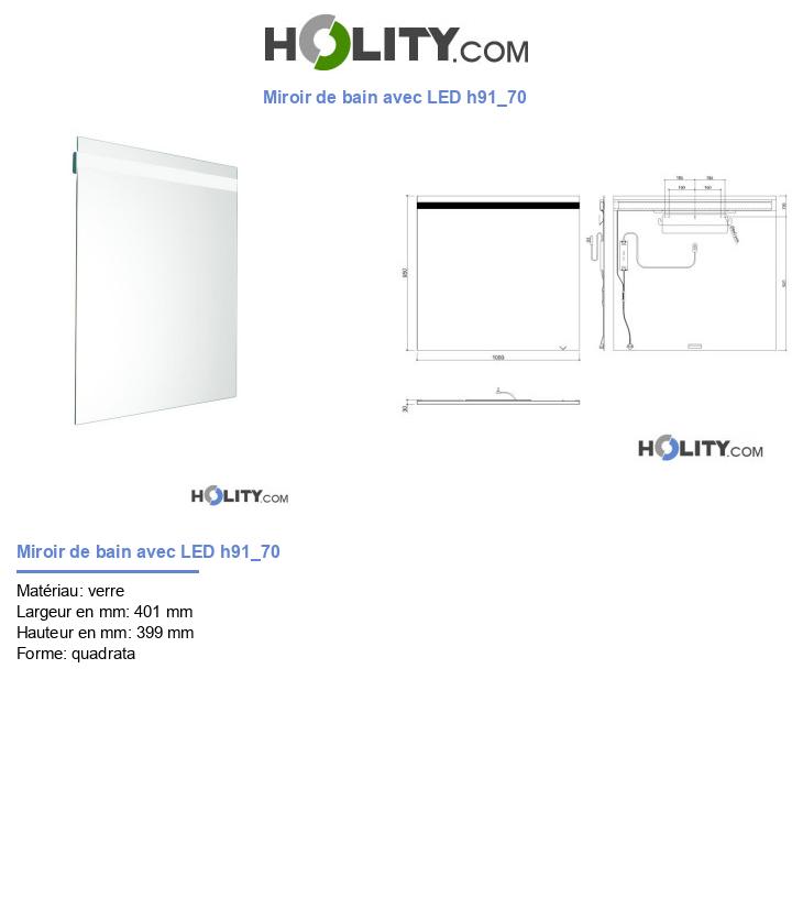 Miroir de bain avec LED h91_70