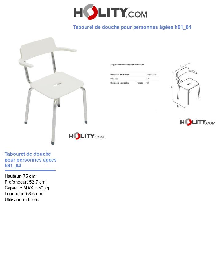 Tabouret de douche pour personnes âgées h91_84