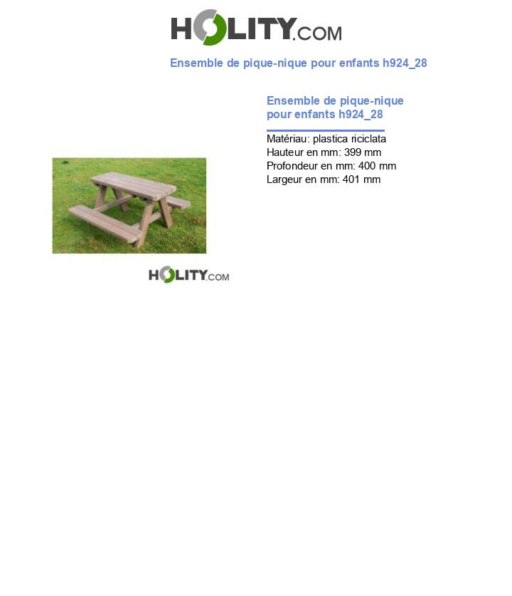 Ensemble de pique-nique pour enfants h924_28