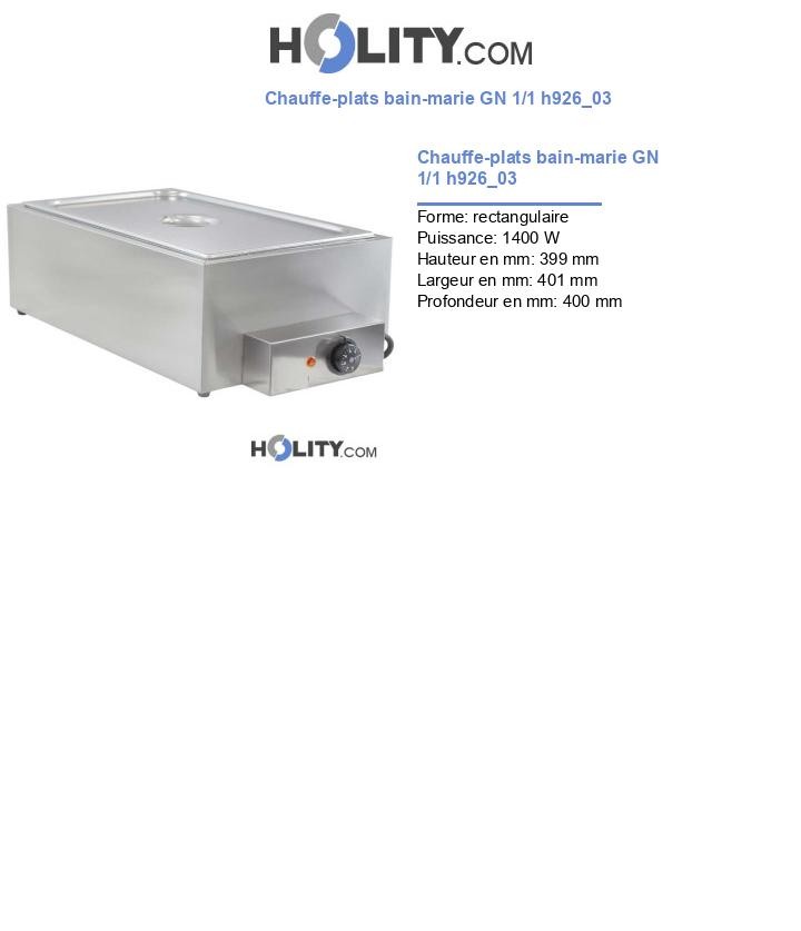Chauffe-plats bain-marie GN 1/1 h926_03