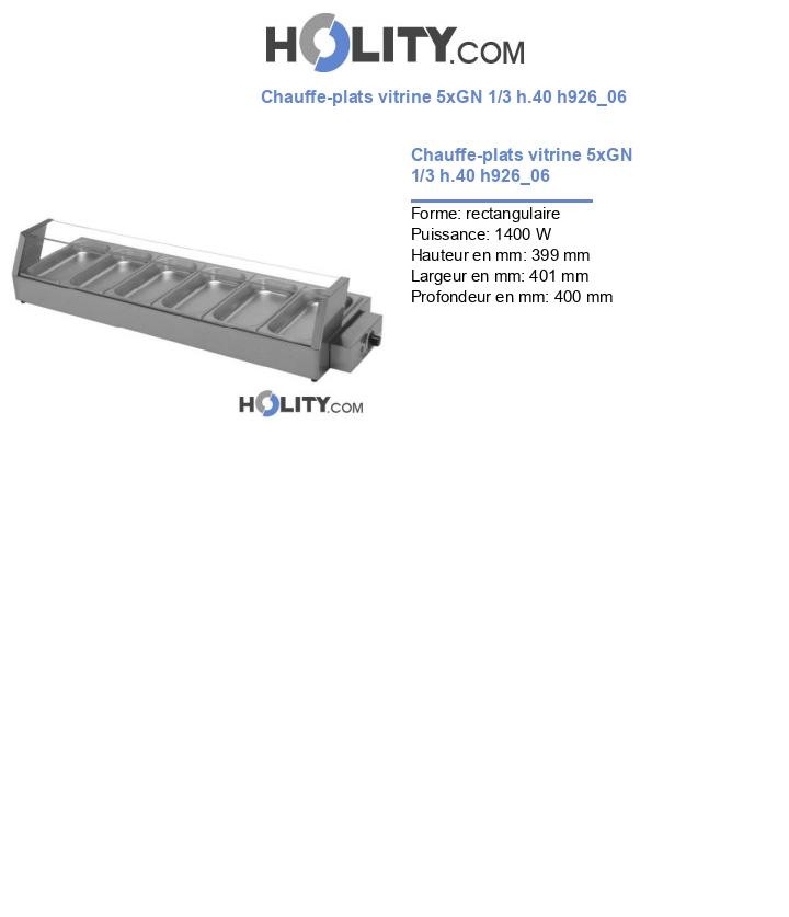 Chauffe-plats vitrine 5xGN 1/3 h.40 h926_06