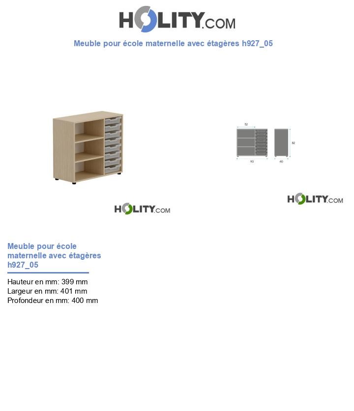 Meuble pour école maternelle avec étagères h927_05