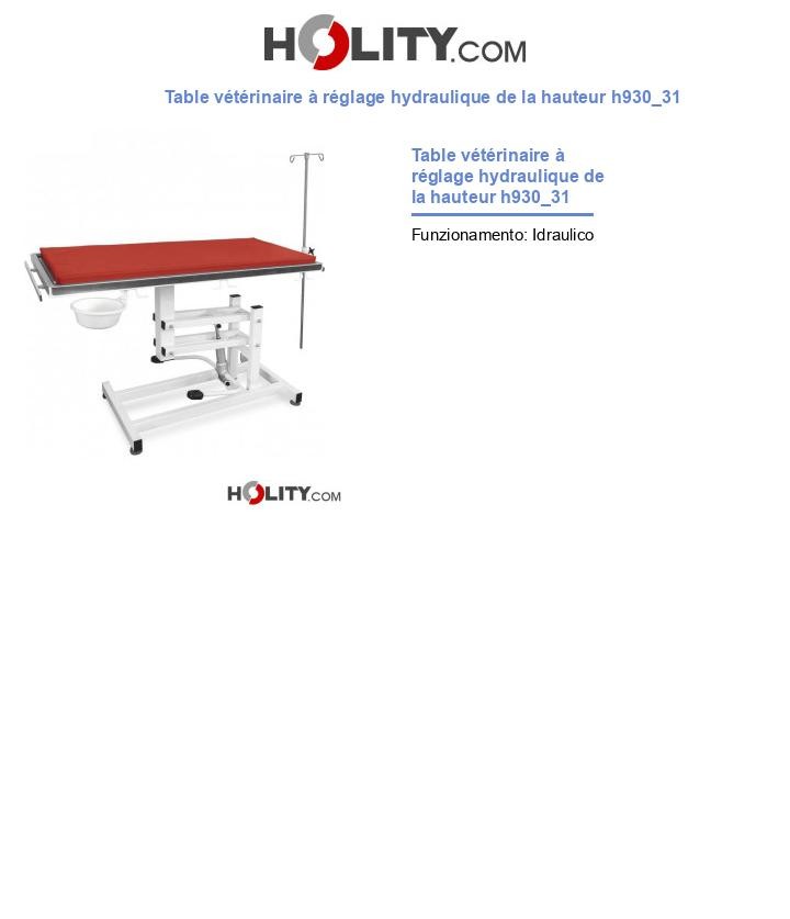 Table vétérinaire à réglage hydraulique de la hauteur h930_31