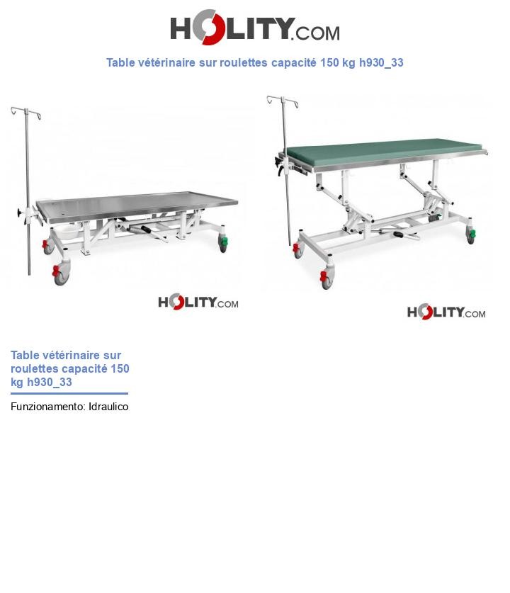 Table vétérinaire sur roulettes capacité 150 kg h930_33