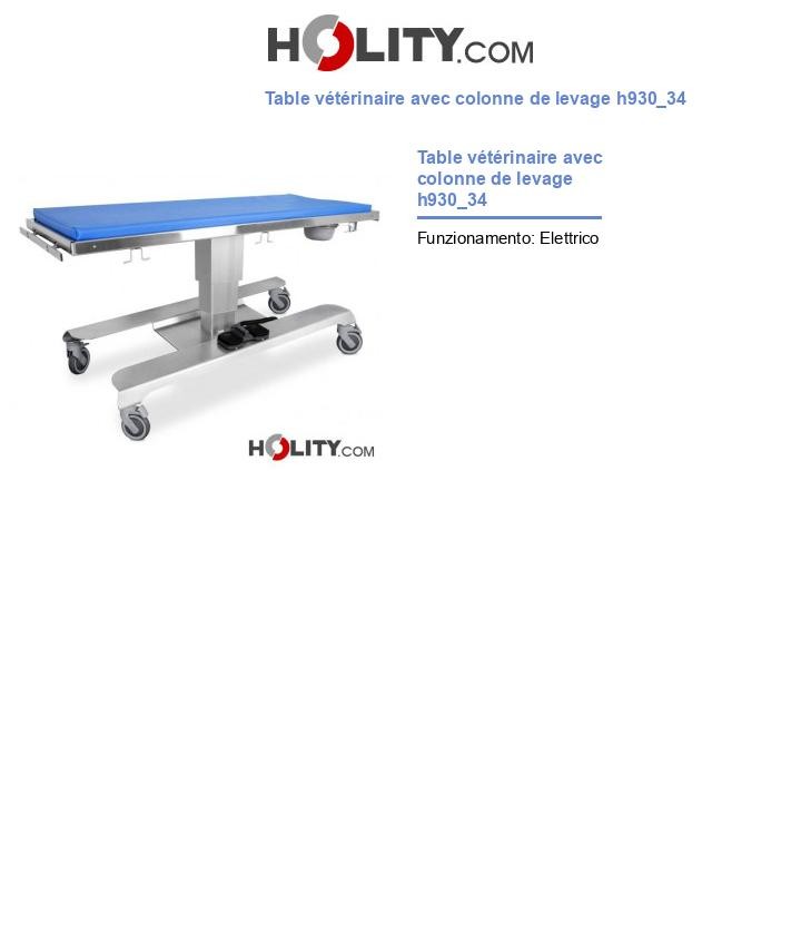Table vétérinaire avec colonne de levage h930_34