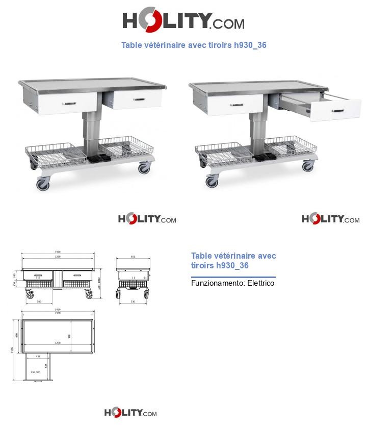 Table vétérinaire avec tiroirs h930_36