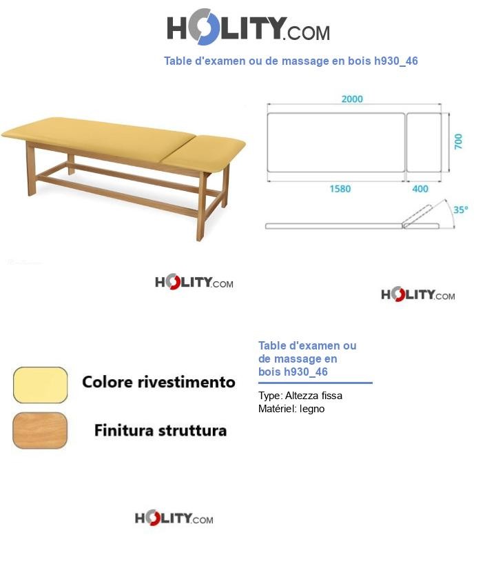 Table d'examen ou de massage en bois h930_46