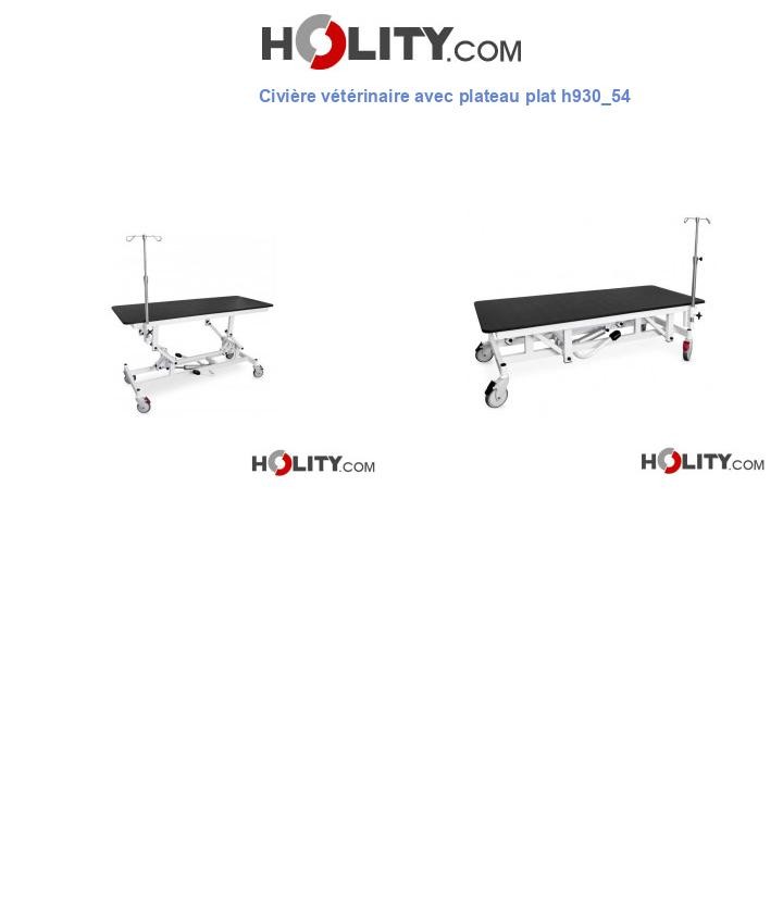Civière vétérinaire avec plateau plat h930_54