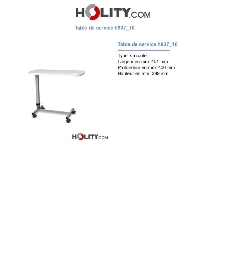 Table de service h937_10