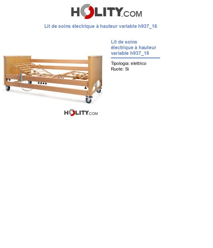 Lit de soins électrique à hauteur variable h937_16