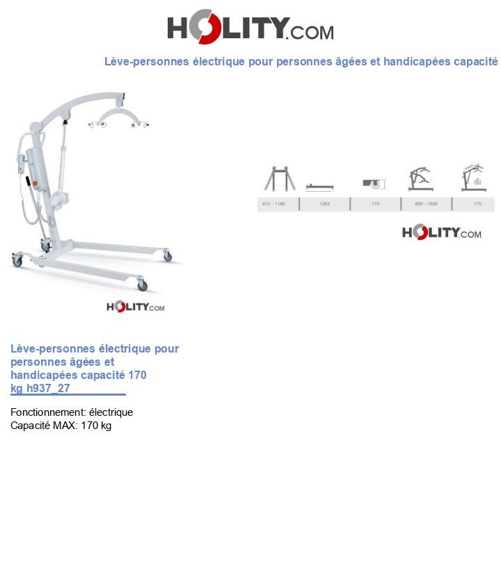 Lève-personnes électrique pour personnes âgées et handicapées capacité 170 kg h937_27