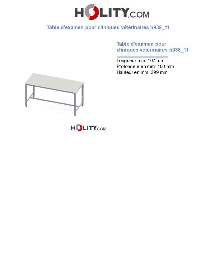 Table d’examen pour cliniques vétérinaires h938_11