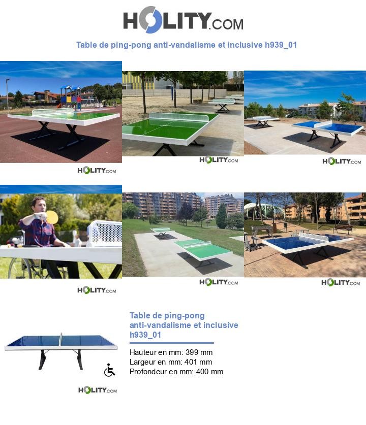Table de ping-pong anti-vandalisme et inclusive h939_01