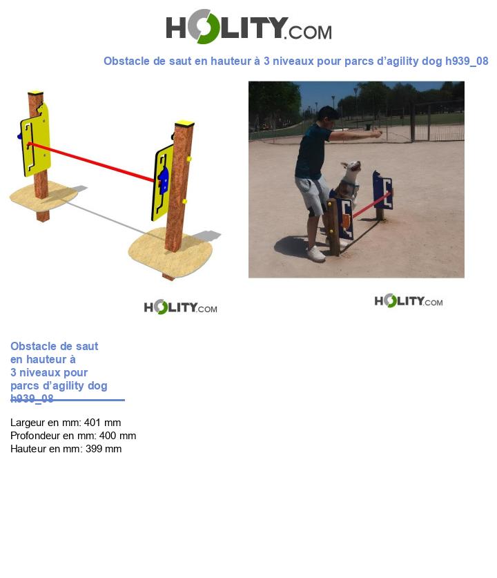 Obstacle de saut en hauteur à 3 niveaux pour parcs d’agility dog h939_08