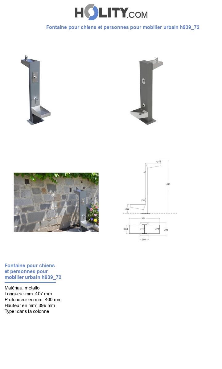 Fontaine pour chiens et personnes pour mobilier urbain h939_72