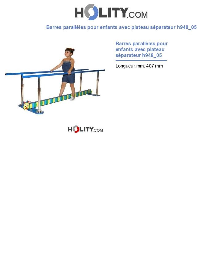 Barres parallèles pour enfants avec plateau séparateur h948_05