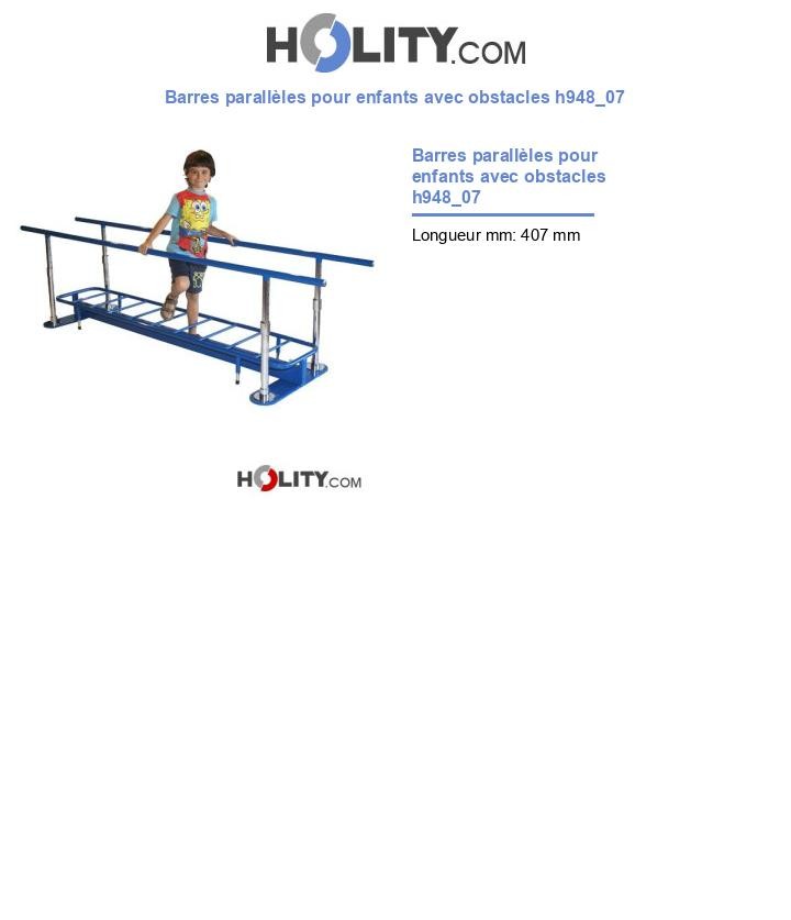 Barres parallèles pour enfants avec obstacles h948_07