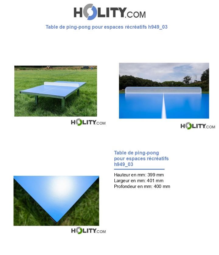 Table de ping-pong pour espaces récréatifs h949_03