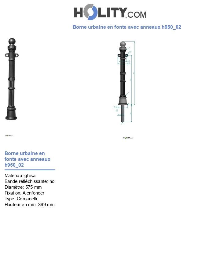 Borne urbaine en fonte avec anneaux h950_02