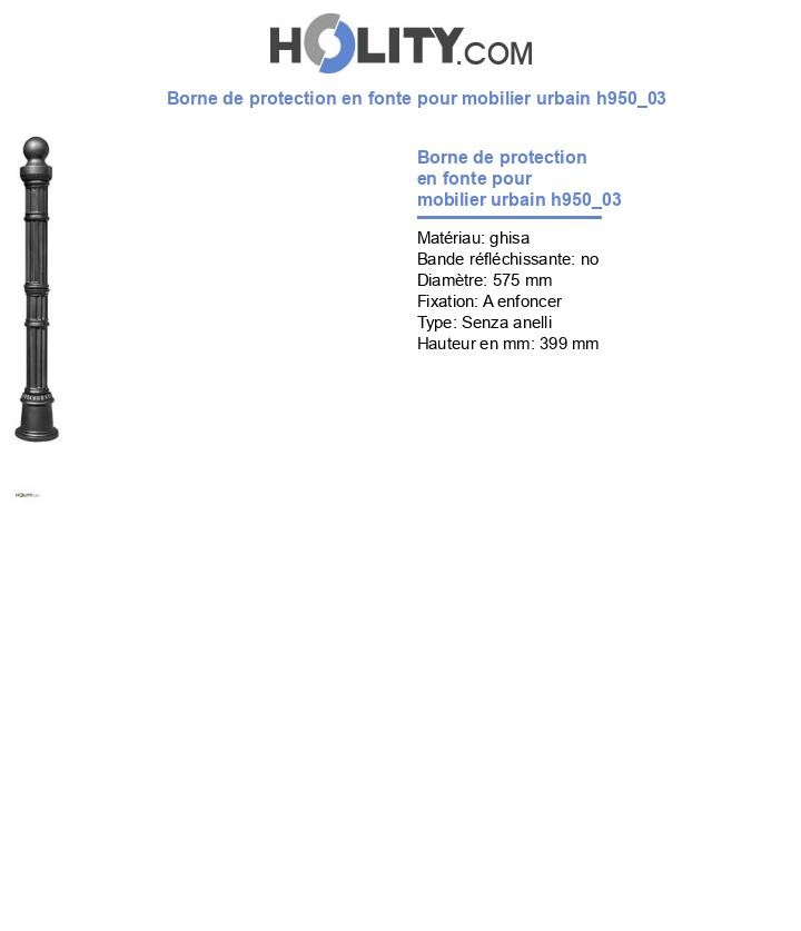 Borne de protection en fonte pour mobilier urbain h950_03