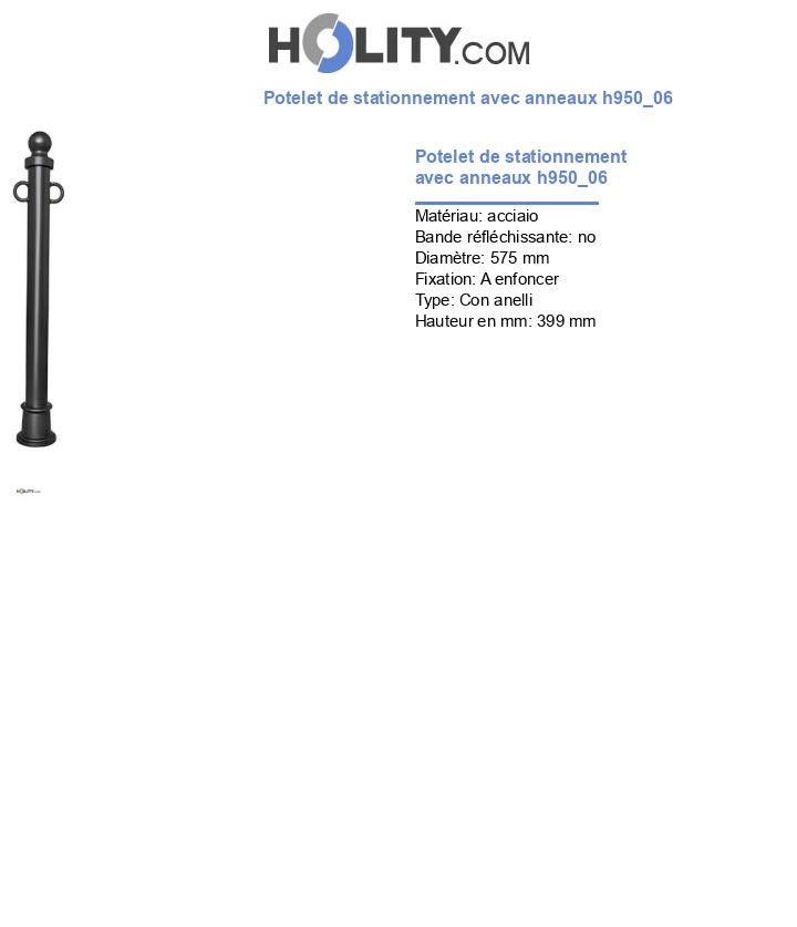 Potelet de stationnement avec anneaux h950_06