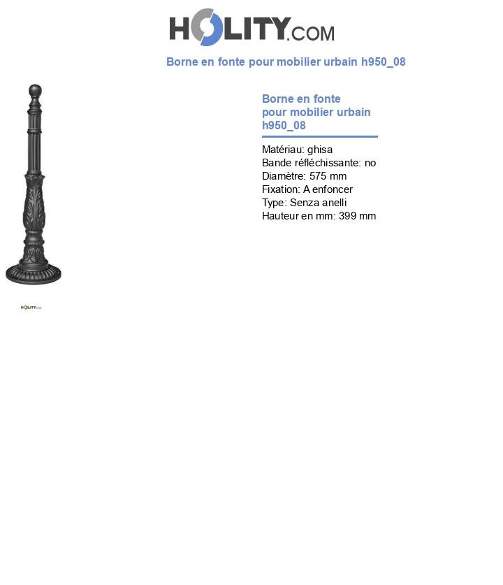 Borne en fonte pour mobilier urbain h950_08