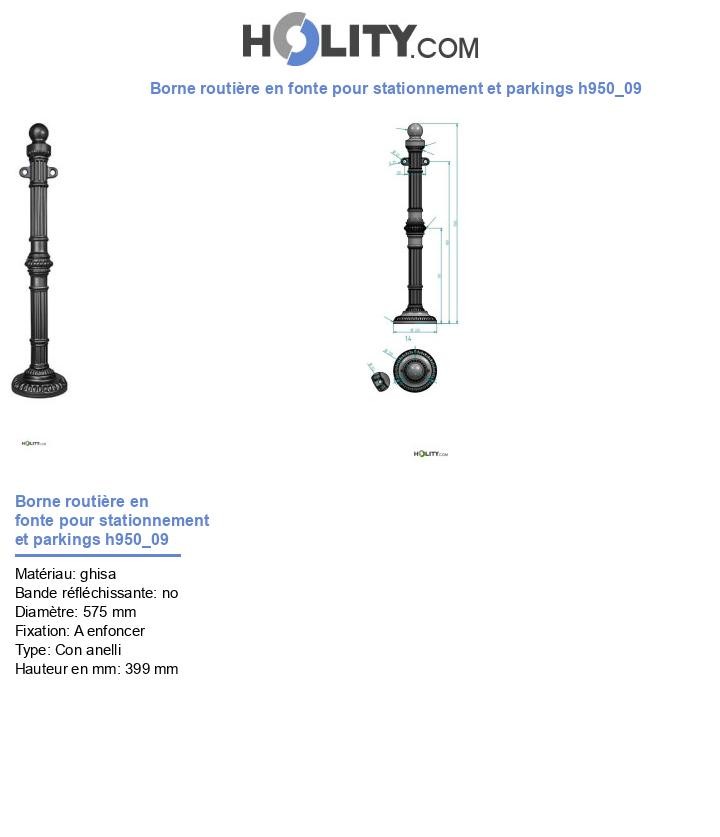 Borne routière en fonte pour stationnement et parkings h950_09