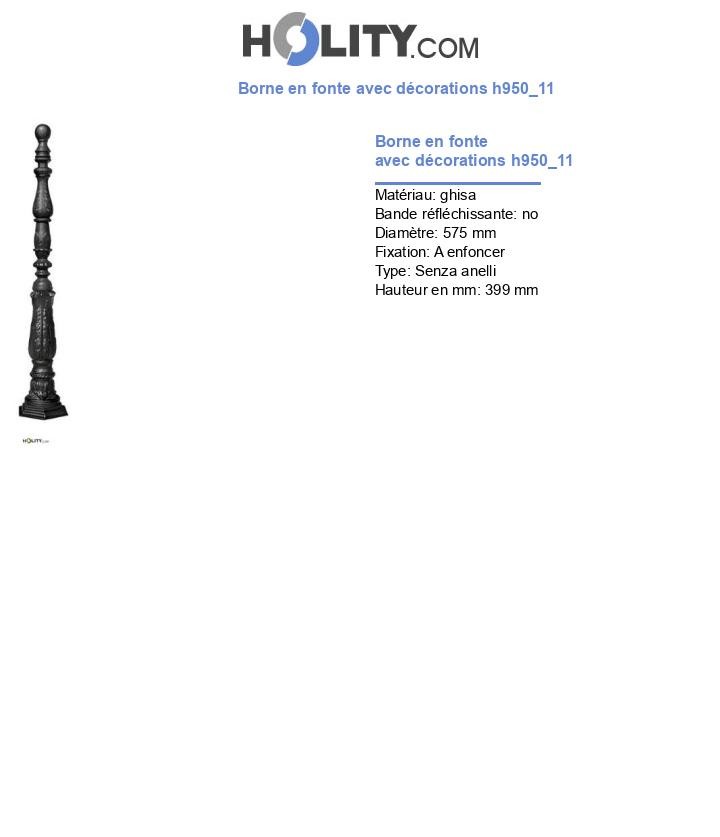 Borne en fonte avec décorations h950_11