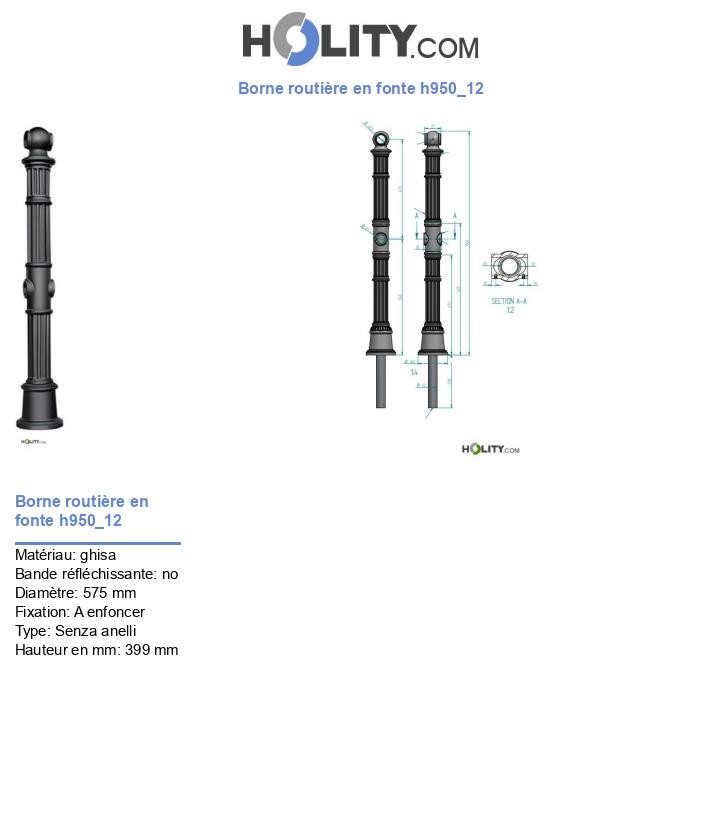Borne routière en fonte h950_12