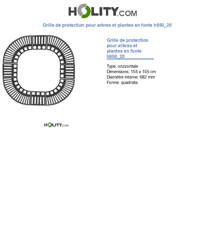 Grille de protection pour arbres et plantes en fonte h950_20