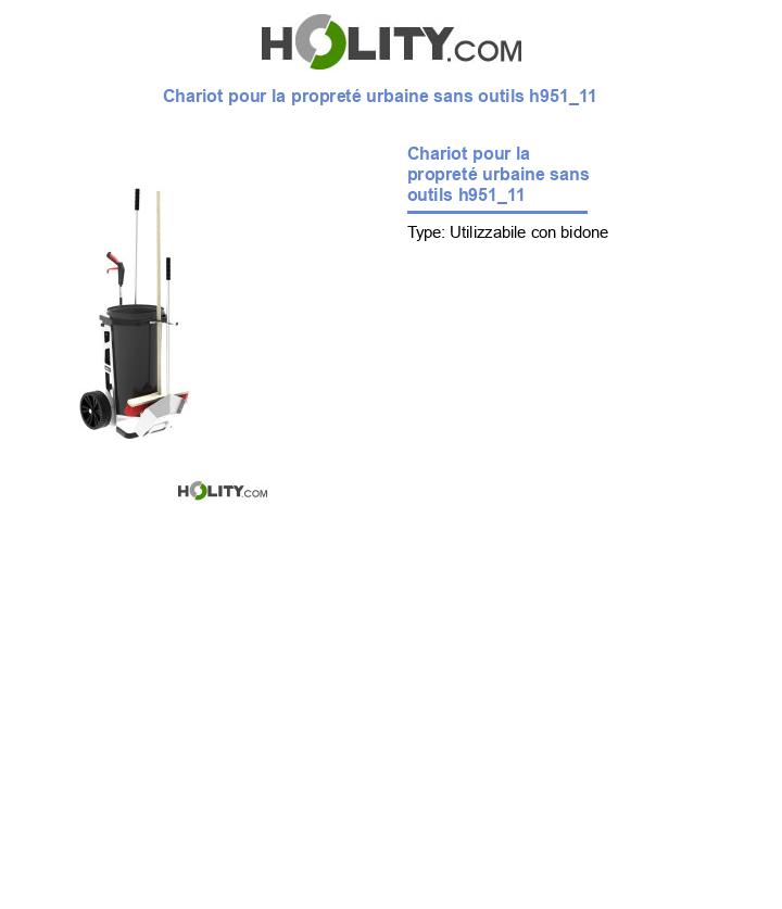 Chariot pour la propreté urbaine sans outils h951_11