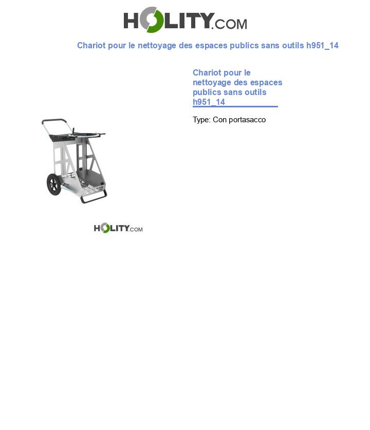Chariot pour le nettoyage des espaces publics sans outils h951_14