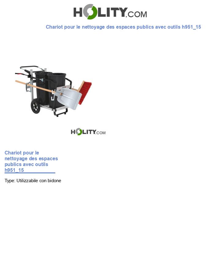 Chariot pour le nettoyage des espaces publics avec outils h951_15