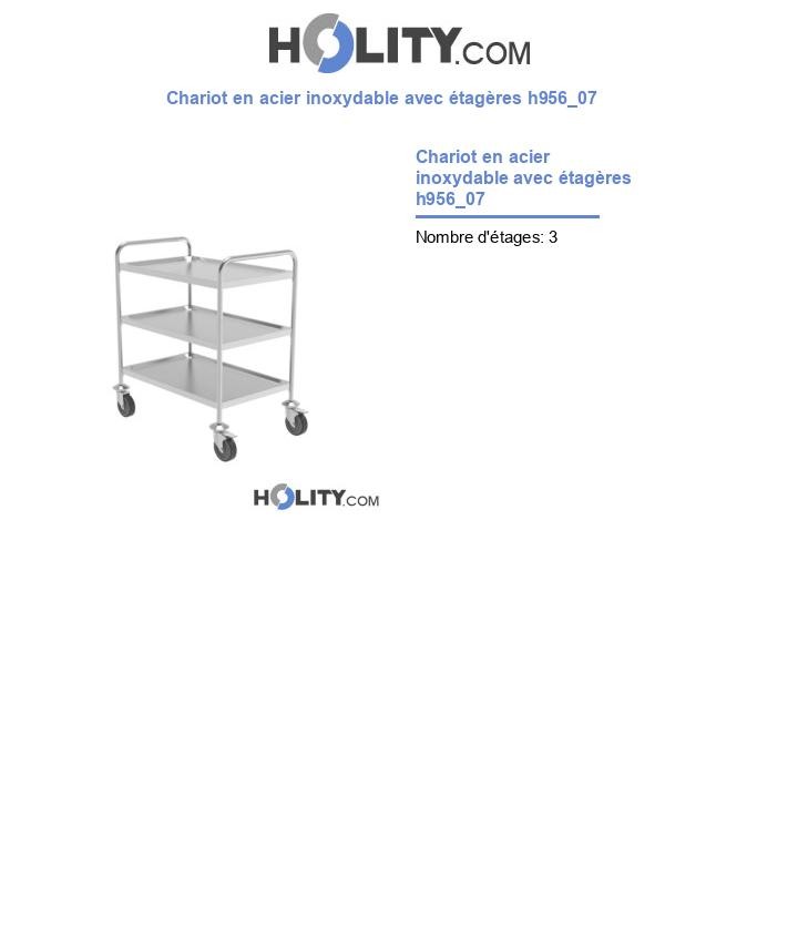 Chariot en acier inoxydable avec étagères h956_07