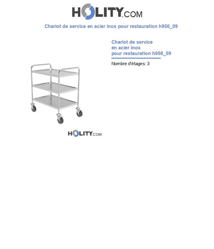 Chariot de service en acier inox pour restauration h956_09