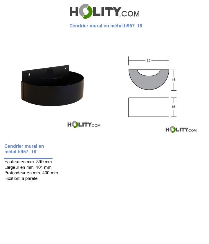 Cendrier mural en métal h957_18
