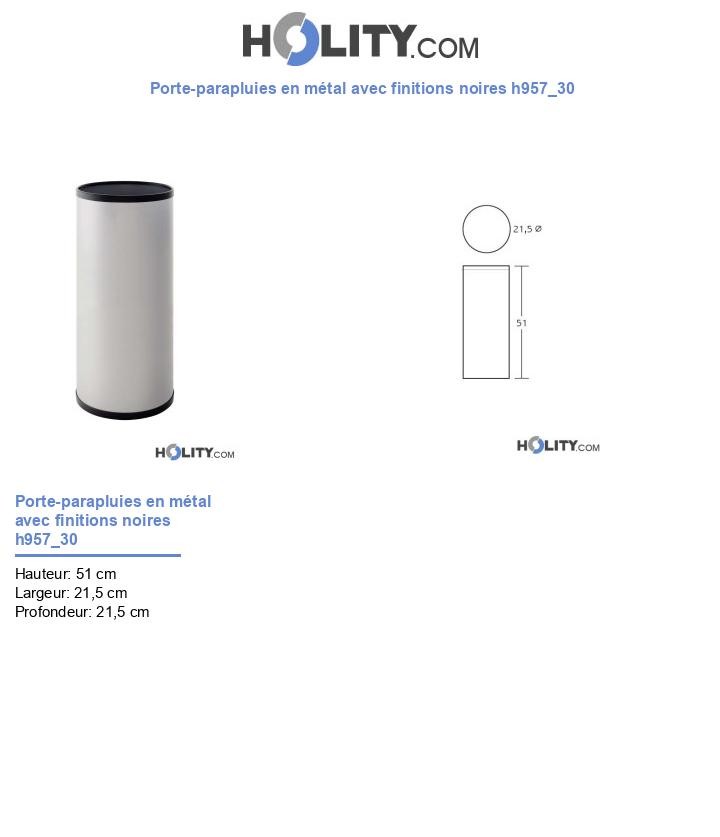 Porte-parapluies en métal avec finitions noires h957_30