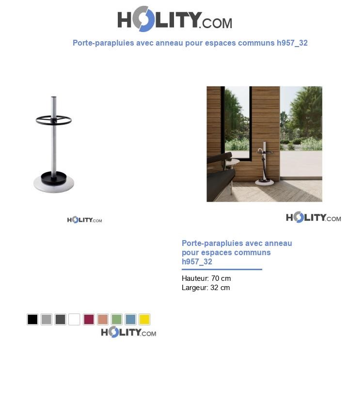 Porte-parapluies avec anneau pour espaces communs h957_32