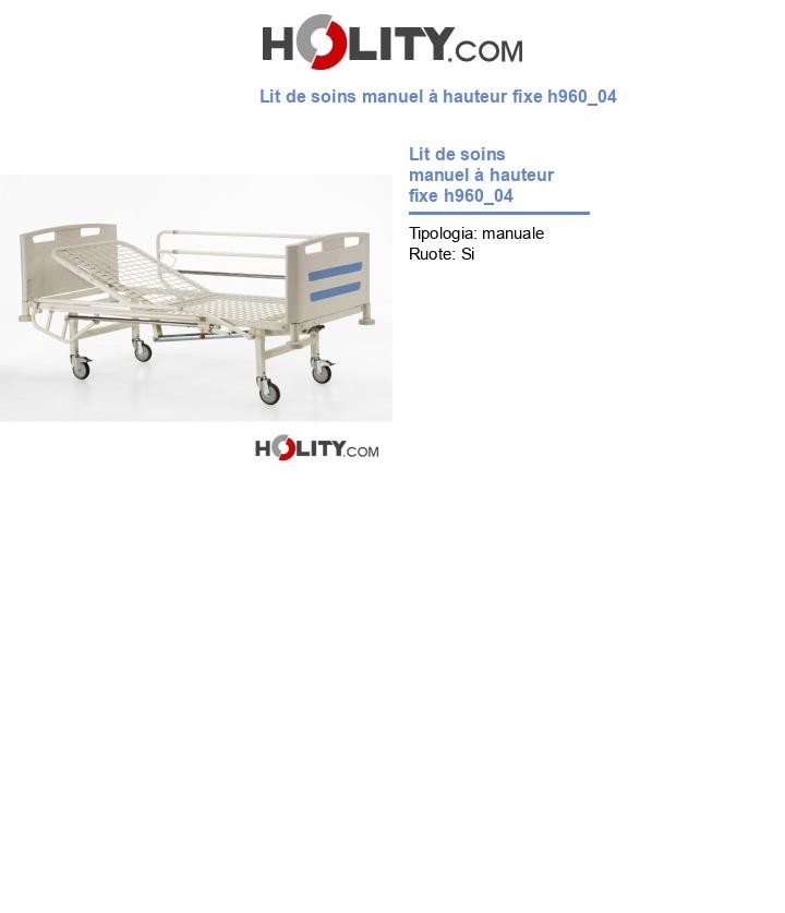 Lit de soins manuel à hauteur fixe h960_04