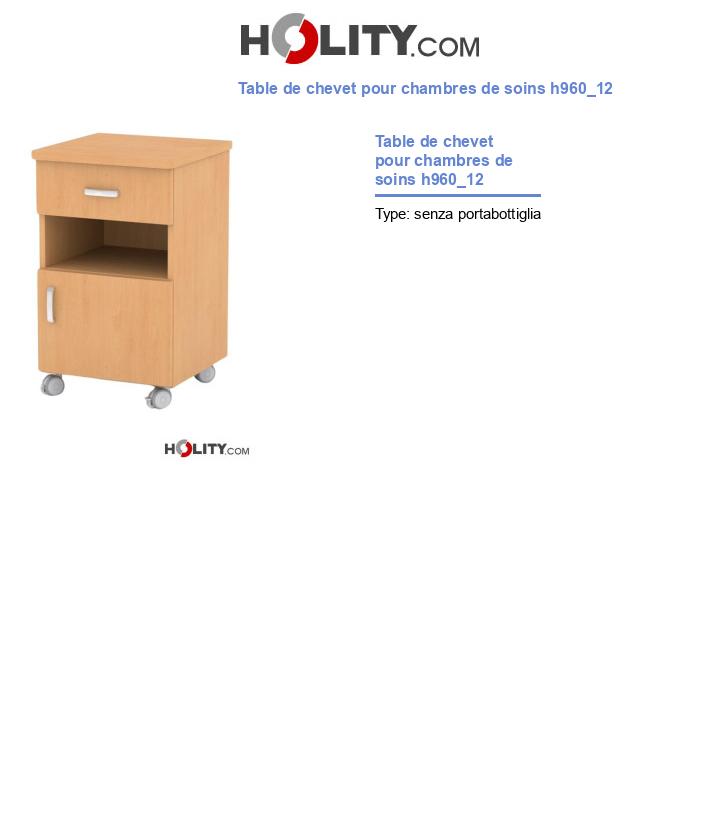 Table de chevet pour chambres de soins h960_12