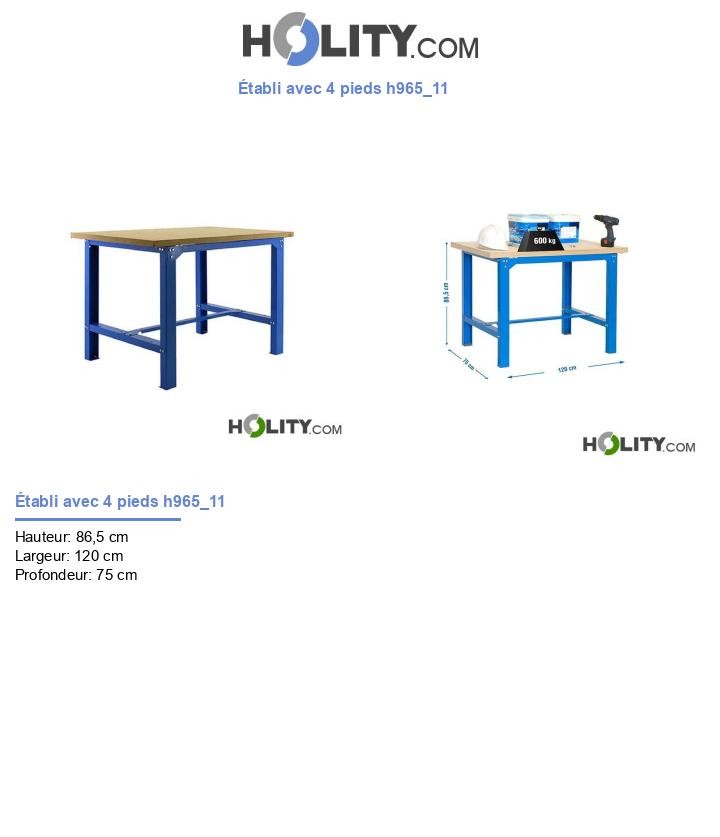 Établi avec 4 pieds h965_11