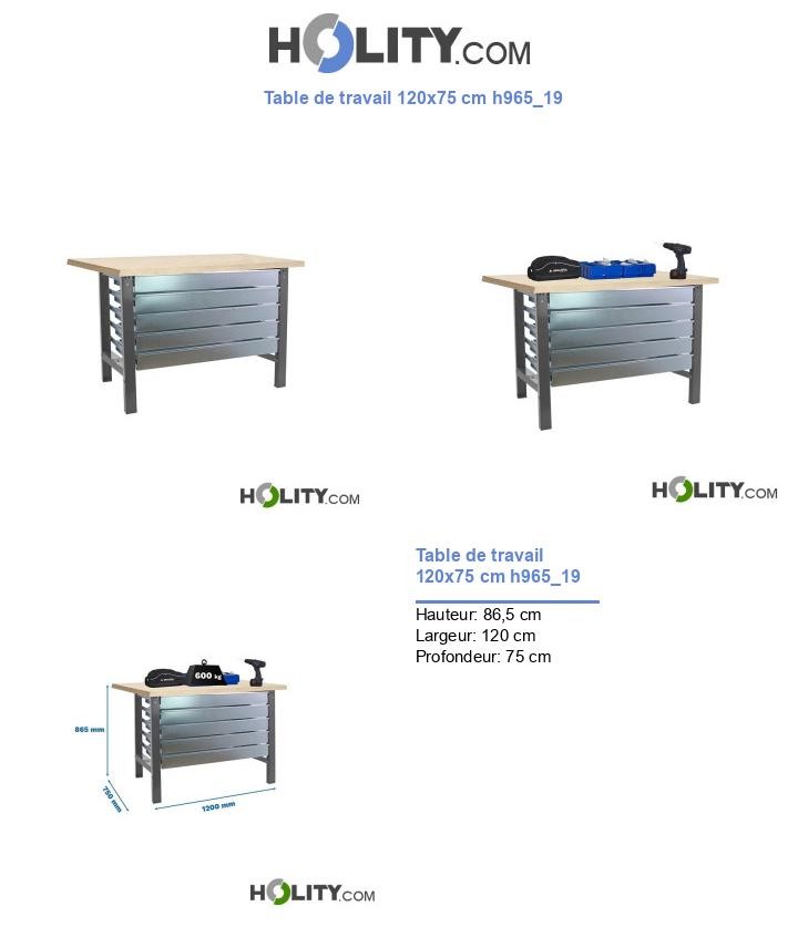 Table de travail 120x75 cm h965_19