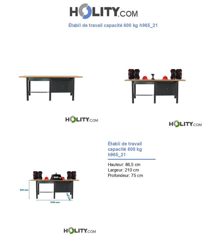Établi de travail capacité 600 kg h965_21