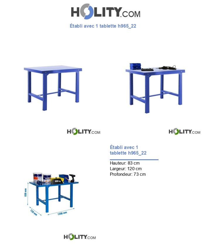 Établi avec 1 tablette h965_22