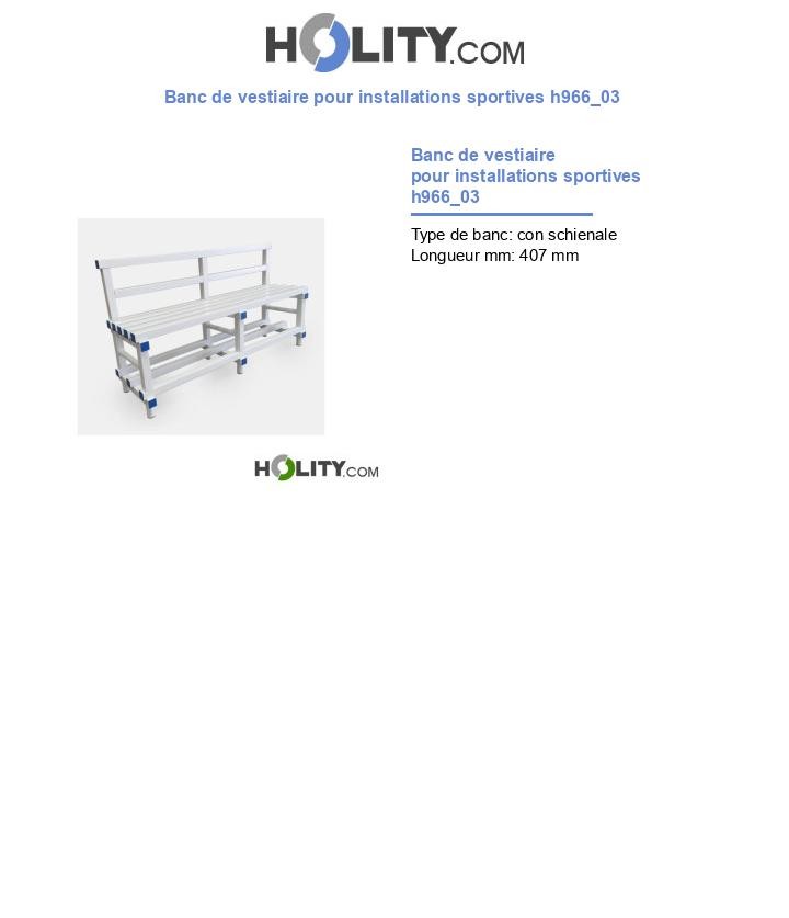 Banc de vestiaire pour installations sportives h966_03