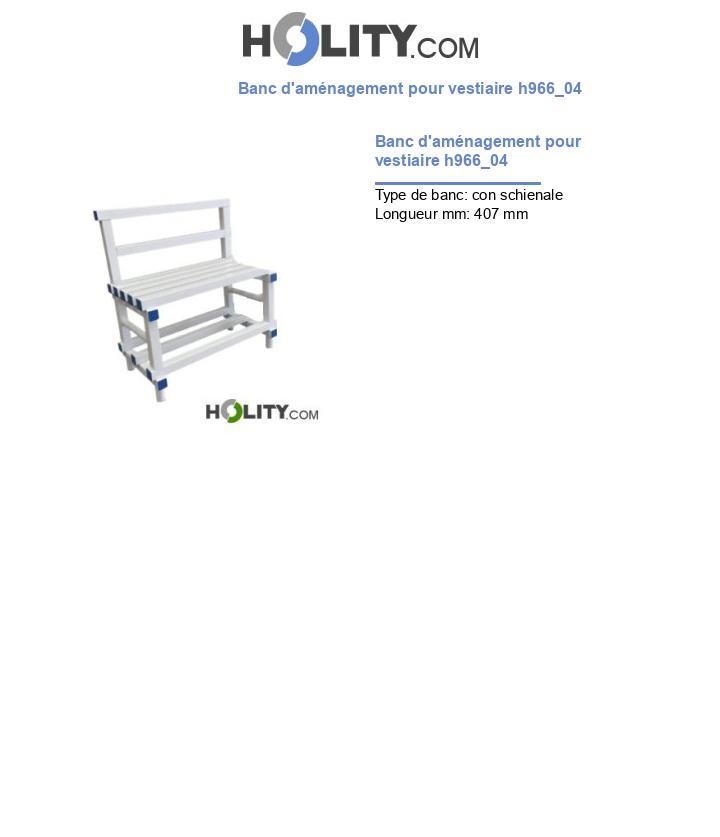 Banc d'aménagement pour vestiaire h966_04