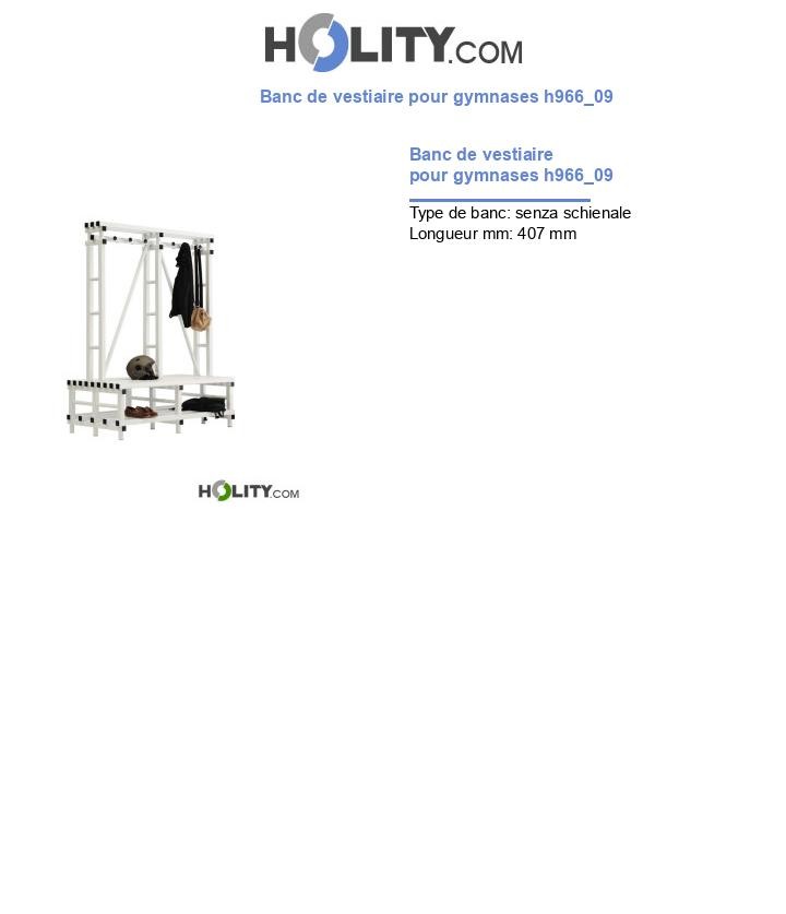 Banc de vestiaire pour gymnases h966_09